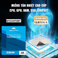Tấm dán tản nhiệt cao cấp Thermal Pad SNOWMAN 13.8 W/mk 120x120mm chính hãng tản nhiệt GPU Chipset ổ cứng SSD M.2