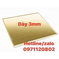 Tấm đồng thau dày 3mm( kích thước 300mm*600mm*3mm)