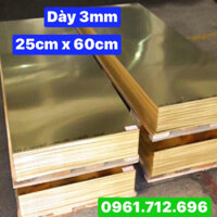 Tấm đồng vàng dày 3mm ,chiều ngang 25cm ,chiều dài 60cm