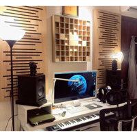 Tấm gỗ tán âm ô vuông kích thước 60x60cm dày 7cm tiêu âm tán âm