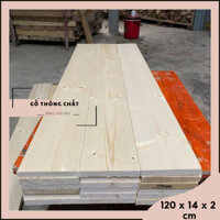 Tấm gỗ thông mặt rộng 14cm x dày 2cm x dài 1m2 + láng nhẵn mịn 4 mặt DIY, làm đồ nội thất, trang trí [C50]
