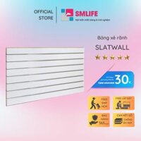 Tấm gỗ xẻ rãnh SMLIFE Slatwall Gỗ MDF dày 17mm chống ẩm - Trắng - Ngang 120cm Cao 120cm