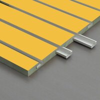 Tấm gỗ xẻ rãnh SMLIFE Slatwall Gỗ MDF dày 17mm chống ẩm - Vàng - Ngang 120cm Cao 120cm