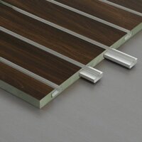 Tấm gỗ xẻ rãnh SMLIFE Slatwall Gỗ MDF dày 17mm chống ẩm - Walnut đậm - Ngang 120cm Cao 240cm