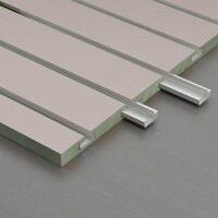 Tấm gỗ xẻ rãnh SMLIFE Slatwall Gỗ MDF dày 17mm chống ẩm - Latte - Ngang 240cm Cao 120cm