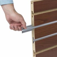 Tấm gỗ xẻ rãnh SMLIFE Slatwall   Gỗ MDF dày 17mm chống ẩm - Walnut nhạt - Ngang 120cm  Cao 240cm