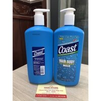 TẮM GỘI COAST HAIR & BODY WASH CỦA MỸ 946ML CÓ VÒI