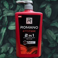 TẮM GỘI ROMANO ATTITUDE 2in1 650g TÓC CHẮC KHOẺ DA SẠCH SÂU