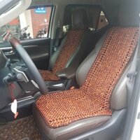 Tấm hạt gỗ tựa lưng ghế ô tô chất liệu gỗ Trắc cao cấp - có đan viền