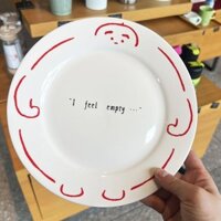 Tấm Hộ Gia Đình Đĩa Tròn Ôm Tấm Hình Bầu Dục Đĩa Ăn Sáng Dễ Thương Đĩa Trái Cây Bộ Đồ Ăn Đĩa Gốm