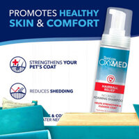 Tắm khô TropiClean OXYMED Hairball Relief No-Rinse Foaming Shampoo for Cats - Giảm rụng lông cho mèo