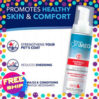 Tắm khô TropiClean OXYMED Hairball Relief No-Rinse Foaming Shampoo for Cats - Giảm rụng lông cho mèo