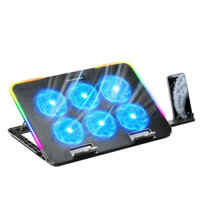 Tấm làm mát tiêu thụ năng lượng thấp Tấm làm mát máy tính xách tay Rgb với 7 hiệu ứng ánh sáng cho máy tính xách tay chơi game Giá đỡ có thể điều chỉnh Quạt tiếng ồn thấp Sự lựa chọn của người mua Đông Nam Á