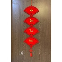 Tấm Liễn trang trí tết TL18 - Quạt đỏ hỷ chúc Tân Xuân