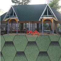 Tấm lợp bitum CANA tổ ong xanh lá dark green 3m2 tấm dán phủ đá Hàn Quốc nhẹ chống thấm và trang trí mái bê tông, mái cemboard  ván, vách nhà