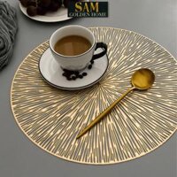 Tấm Lót Bàn Ăn Nhựa Dẻo Pvc Hình Tròn 38cm Cách Nhiệt Sang Trọng Phong Cách Châu Âu