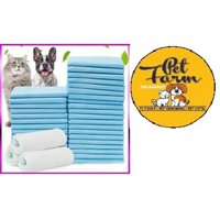 Tấm lót cho chó mèo đi vệ sinh vào khay, chuồng bằng giấy siêu thấm hút 50, 100 tấm miếng
