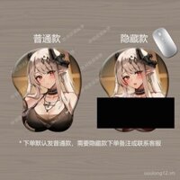 Tấm lót chuột 3D Stereo, Dòng sản phẩm Ngực Khiết Tịnh, Arknights, Lưu Trữ Màu Xanh, Cô Gái Đẹp Không Mặc Quần Áo, Mông, Tấm Lót Cổ Tay Silicon