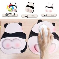 Tấm lót chuột gấu trúc APVTI Kawaii, Tấm hỗ trợ cổ tay chuột hoạt hình sáng tạo, có hỗ trợ phần còn lại cổ tay 3D Silicone mềm Miếng lót chuột tiện dụng Đồ dùng văn phòng
