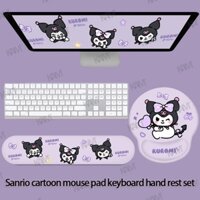 Tấm lót chuột Kam Cartoon Sanrio Kuromi có bàn phím Nghỉ ngơi cổ tay Bộ chuột tiện dụng chống trượt Tấm lót chuột 3D Lotso Hỗ trợ chống mỏi tay Tấm lót cổ tay cho văn phòng Chơi game