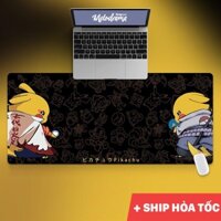 Tấm Lót Chuột Máy Tính Cỡ Lớn 80x30cm, 90x40cm Pokemon sắc nét, bo viền chắc chắn