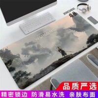 Tấm Lót Chuột Phong Cảnh Quốc Gia Wukong Thần Thoại Đen, Tấm Lót Bàn Phím Máy Tính Chơi Game Siêu Lớn Dành Cho Bé Trai, Tấm Lót Bàn Văn Phòng Lớn