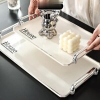 Tấm lót đựng bình cốc uống nước phòng khách, Khay nhựa đựng ly cốc trang trí bàn uống nước bàn ăn