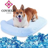 Tấm lót giường cho chó COVIEEZB, Chiếu điều hoà thú cưng có thể gập lại, Đế chống trượt bền bỉ Nệm thú cưng có thể giặt được mùa hè