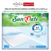 Tấm lót người già Sunmate kích thước to 45x70 cm- Bịch 20 miếng, siêu tiết kiệm