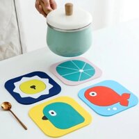Tấm lót nồi, lót cốc silicon nhiều hình, nhiều màu