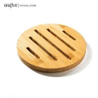 Tấm lót nồi Tre cao cấp ONGTRE dày dặn trang trí bàn ăn nhà bếp - Đường kính 14.3cm