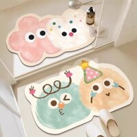 Tấm Lót Sàn Thấm Nước Phòng Tắm Hoạt Hình Tấm Lót Chân Chống Trượt Bùn Tảo Cát Cửa Phòng Tắm Vui Nhộn Tấm Lót Sàn Nhà Vệ