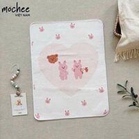 Tấm lót thay bỉm vải sợi xô chống thấm cho bé Mochee 50x70cm