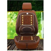 TẤM LÓT TỰA LƯNG CHO GHẾ Ô TÔ, HẠT GỖ MASSAGE LƯNG CAO CẤP - Nâu cafe