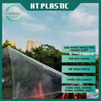 Tấm Nhựa PVC Trong Suốt 0.6mm x 080cm x 240cm