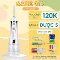 Tăm nước cầm tay h2ofloss HF-2 2025.Dụng cụ vệ sinh răng miệng hoàn hảo, tặng kèm củ sạc và 7 đầu tăm