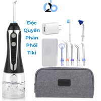 Tăm nước cầm tay H2ofloss HF-10, phiên bản tăm nước mini nhỏ gọn chỉ 14.5 cm dành cho người di chuyển nhiều - HF2 2022 đen