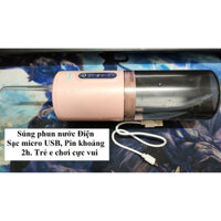 Tăm nước. Súng phun nước điện. Sạc Mircro USB. Pin khoảng 2h