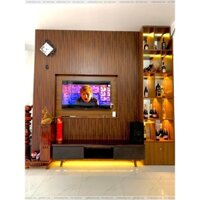 Tấm ốp gỗ nhựa bền đẹp sang trọng cho không gian phòng khách