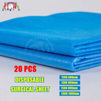 Tấm phẫu thuật dùng một lần Khăn phẫu thuật màu xanh Khăn choàng phẫu thuật Tấm lỗ vô trùng không dệt 20 miếng ¥