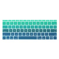 Tấm phủ phím bằng silicon cho Macbook chống bụi, chống nước nhiều màu - Gradient Green - Macbook Air 13.3 inch đời từ 2017 về trước