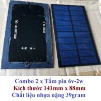 Tấm pin MONO năng lượng mặt trời 6v-5w - Combo 2 tấm 6v-2.5w