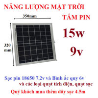Tấm pin năng lượng mặt trời 6v hoặc 9v-15w sạc pin, bình quạt tích điện