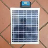 Tấm pin năng lượng mặt trời 18V 20W kèm bộ điều khiển sạc NLMT max 70A, CX Solar Module P10-20, Solar charge controller