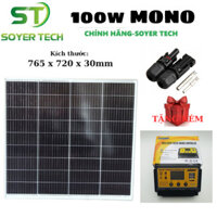 Tấm Pin Năng Lượng Mặt Trời Mono 100W Hiệu Suất Cao SOYER TECH  -SAC SOUER 30A-1230A-TẶNG JACK MC4.-VUÔNG