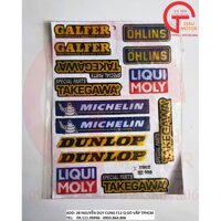 TẤM TEM LOGO DÁN MỌI VỊ TRÍ XE BẰNG DECAL NHỰA DẺO, CHỐNG NƯỚC CHỮ CÁC HÃNG PHỤ TÙNG XE