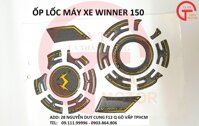 TẤM TEM ỐP LỐC MÁY XE HONDA WINNER MÀU ĐEN VÀNG BẰNG NHỰA DẺO