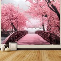 [Tấm thảm Polyester] Nhật Bản Tokyo Mount Fuji Hoa anh đào Trang trí tường ins Phong cảnh Bắc Âu Tấm thảm Phòng khách Phòng ngủ TV Nền tường Vải nền đơn giản Rèm treo không thủng bền Nghiên cứu Treo tường Vải treo tường Bố trí tường Ảnh Vải nền C