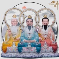 Tam Thanh nhựa cây giả gốm sứ đạo đức Linh Bảo Nguyên Thủy Thiên Tôn tổ sư Thái Thượng Lão Quân đồ trang trí mặt bàn