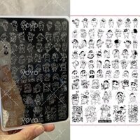 Tấm thép làm móng tay Shin-Chan Họa tiết hoạt hình Khuôn thẩm mỹ mỹ mỹ 02.17